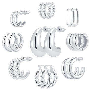 Elegant Silver Hoop Earring Set for Modern Women