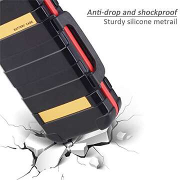 Camera Battery and Memory Card Storage Case, SD CF Memory Cards Holder Case, Waterproof & Shockproof Plastic Tank Organizer for Nikon, Canon Camera Batteries, Good for Outdoor Travel Use