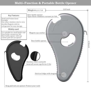 Uinxan Multifunctional Bottle/Jar and Can Opener,Twist-Off Plastic Water Bottle,Pull Tab Soup,Magnet...