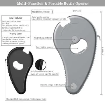 Uinxan Multifunctional Bottle/Jar and Can Opener,Twist-Off Plastic Water Bottle,Pull Tab Soup,Magnet...