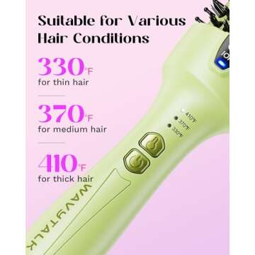 Wavytalk Thermal Brush - Ionic Heated Round Brush for Salon Quality