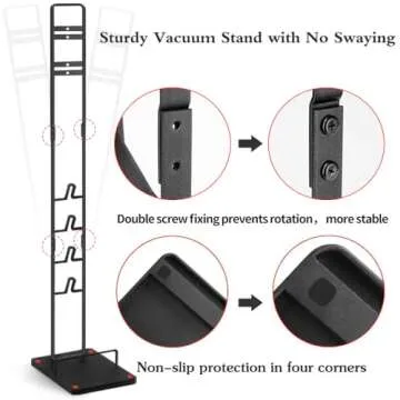 Haturi Vacuum Stand, Vacuum Accessories Stable Metal Storage Bracket Holder for Dyson Handheld V15 V11 V10 V8 V7 V6 Cordless Vacuum Cleaners, Black DC30 DC31 DC34 DC35 DC58 DC59 DC62 DC74