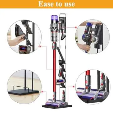 Haturi Vacuum Stand, Vacuum Accessories Stable Metal Storage Bracket Holder for Dyson Handheld V15 V11 V10 V8 V7 V6 Cordless Vacuum Cleaners, Black DC30 DC31 DC34 DC35 DC58 DC59 DC62 DC74