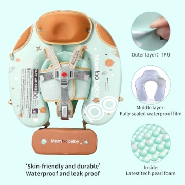 MamboBaby Float Non-Inflatable Baby Swim Float with Canopy