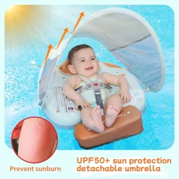 MamboBaby Float Non-Inflatable Baby Swim Float with Canopy