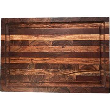 Mountain Woods EGA19 Acacia Hardwood End Grain Cutting Board with Juice Groove, 19”X13”x1.5”