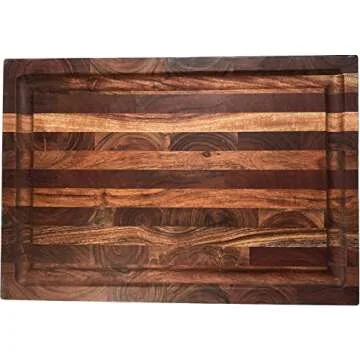 Mountain Woods EGA19 Acacia Hardwood End Grain Cutting Board with Juice Groove, 19”X13”x1.5”