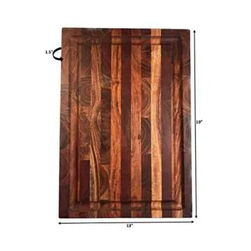 Mountain Woods EGA19 Acacia Hardwood End Grain Cutting Board with Juice Groove, 19”X13”x1.5”