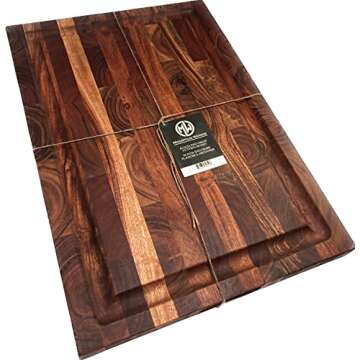 Mountain Woods EGA19 Acacia Hardwood End Grain Cutting Board with Juice Groove, 19”X13”x1.5”