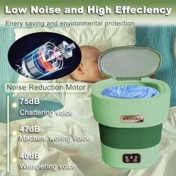 Portable Washing Machine with Spinner, 18L Large 2 in 1 Small Laundry Portatil, Foldable Mini Underwear Portable Washer, Collapsible Washer for Baby Clothes, Apartment, Camping, Travel Green