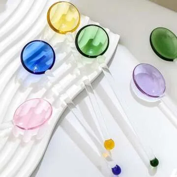 8 Pcs Glass Spoons,Glass Stirring Teaspoons Coffee Spoon Rod Mixing Spoon Tea Stirrers for Home or Party,150mm*32mm/5.9 * 1.26inch