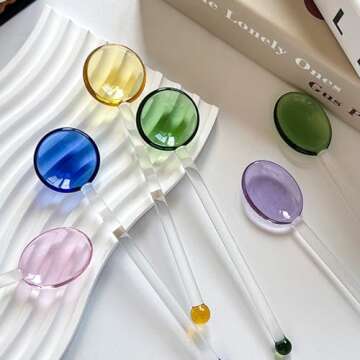 8 Pcs Glass Spoons,Glass Stirring Teaspoons Coffee Spoon Rod Mixing Spoon Tea Stirrers for Home or Party,150mm*32mm/5.9 * 1.26inch