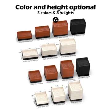 Furniture Risers, Tclouda Bed/Sofa/Desk/Table/Chair Leg/Fridge Lifts to 1.5, 3 and 4 in, Rectangle A...