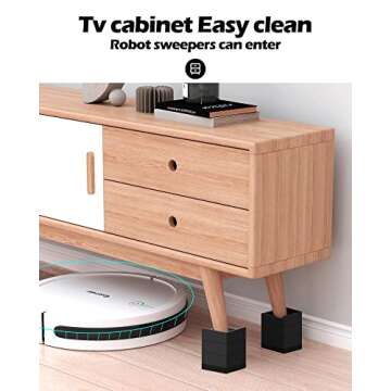 Furniture Risers, Tclouda Bed/Sofa/Desk/Table/Chair Leg/Fridge Lifts to 1.5, 3 and 4 in, Rectangle Adjustable Risers Blocks for Extenders, Heavy Duty Supports Up to 1300 Lbs, 1.5 in-Black-Rectangle