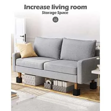 Furniture Risers, Tclouda Bed/Sofa/Desk/Table/Chair Leg/Fridge Lifts to 1.5, 3 and 4 in, Rectangle Adjustable Risers Blocks for Extenders, Heavy Duty Supports Up to 1300 Lbs, 1.5 in-Black-Rectangle