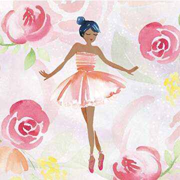 Jewelkeeper Musical Jewelry Box, Pink Rose Ballerina Design with Pullout Drawer, Swan Lake Tune