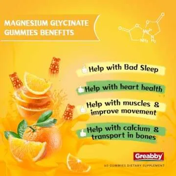 Magnesium Glycinate Gummies for Kids & Adults - Magnesium Glycinate 300mg Chewable Supplement - Prom...