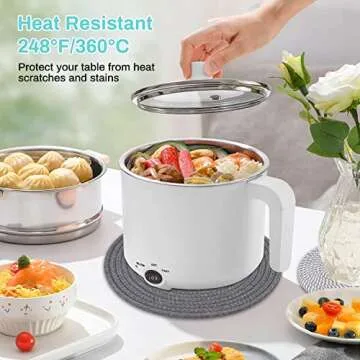 Billbotk Trivets for Hot Dishes, 6 Pieces Pot Holders for Kitchen, 100% Cotton Woven Hot Pads for Kitchen, Trivets for Kitchen Heat Resistant, 11.8 Inches and 7 Inches