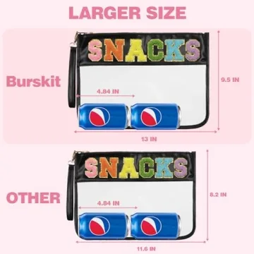 Burskit Clear Chenille Pouch - Stylish Snack Organizer