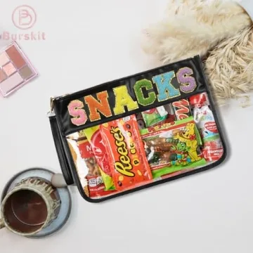 Burskit Clear Chenille Pouch - Stylish Snack Organizer