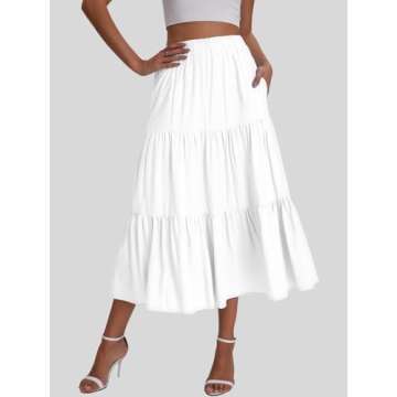 Bloggerlove Women's Summer Boho A-Line Maxi Skirt