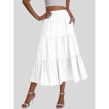 Bloggerlove Women's Summer Boho A-Line Maxi Skirt