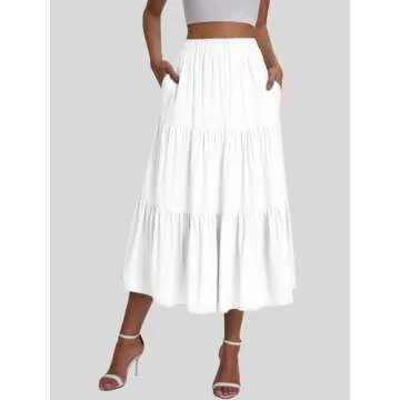Bloggerlove Women's Summer Boho A-Line Maxi Skirt