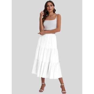 Bloggerlove Women's Summer Boho A-Line Maxi Skirt