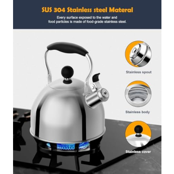 Stainless Steel Whistling Teapot with Ergonomic Handle