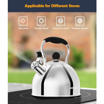 Stainless Steel Whistling Teapot with Ergonomic Handle