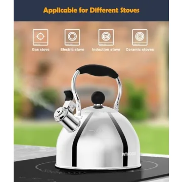 Stainless Steel Whistling Teapot with Ergonomic Handle