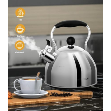 Stainless Steel Whistling Teapot with Ergonomic Handle