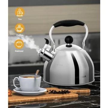 Stainless Steel Whistling Teapot with Ergonomic Handle