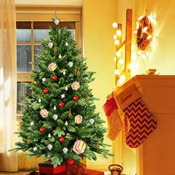 MAKEATREE 8-FT Artificial Christmas Tree with 2831 Tips, Unlit Hinged Spruce Xmas Tree for Indoor Outdoor, Green