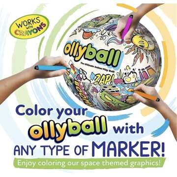 Ollyball - The Ultimate Indoor Kickball for Kids and Parents! Kick it. Color it. Play Ball in The House.