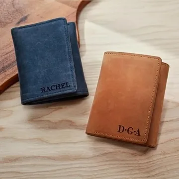 Engraved Leather Trifold Wallet - Perfect Gift for Men