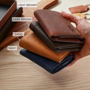 Engraved Leather Trifold Wallet - Perfect Gift for Men
