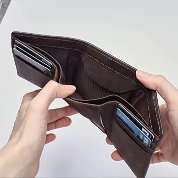 Engraved Leather Trifold Wallet - Perfect Gift for Men