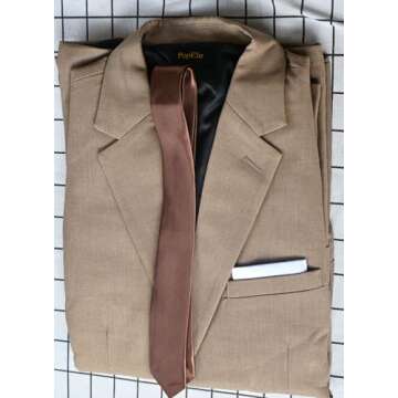 Gent's Business Formal Slim Fit Tuxedo Professional Wear Best Man Wedding Dress Suit Brown
