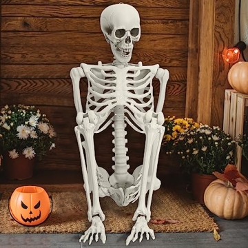 5.4ft Poseable Skeleton Prop for Halloween Decor