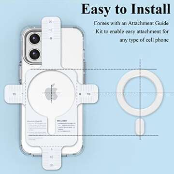 LDSXAY Universal MagSafe Ring, 2 PCS Magnet Sticker Magnetic Adapter Ring Compatible with Magsafe Accessories & Wireless Charging for iPhone 16/15/14/13/12/11 Pro Max Mini, Galaxy S25/S24 (White Pink)