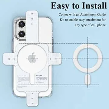 LDSXAY Universal MagSafe Ring, 2 PCS Magnet Sticker Magnetic Adapter Ring Compatible with Magsafe Accessories & Wireless Charging for iPhone 16/15/14/13/12/11 Pro Max Mini, Galaxy S25/S24 (White Pink)