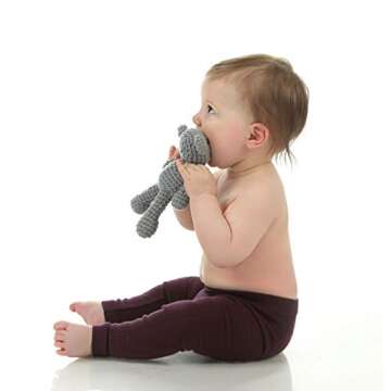 Silky Toes Baby Leggings, Toddler Seamless Soft Cotton Knit Pants for Girls and Boys (12-18 Months, Light Grey)