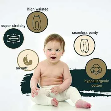 Silky Toes Baby Leggings, Toddler Seamless Soft Cotton Knit Pants for Girls and Boys (12-18 Months, Light Grey)