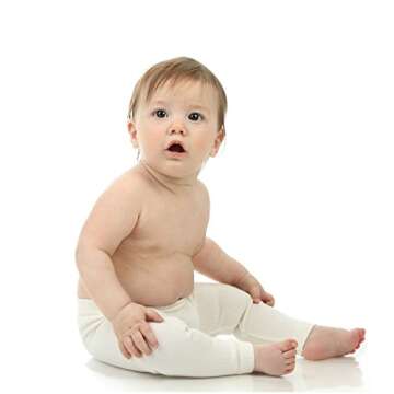 Silky Toes Baby Leggings, Toddler Seamless Soft Cotton Knit Pants for Girls and Boys (12-18 Months, Light Grey)
