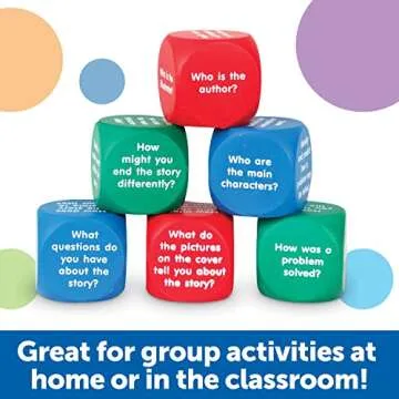 Learning Resources Reading Comprehension Cubes - Set of 6, Kids Ages 6+ Teacher and Classroom Supplies, Reading Aids for Kids