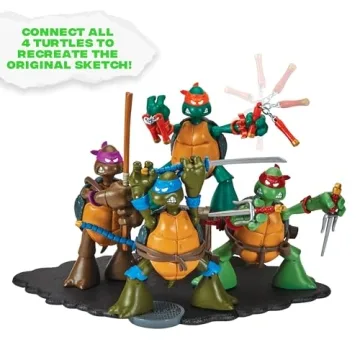 TMNT Original Sketch Collector Figures with Comic Book