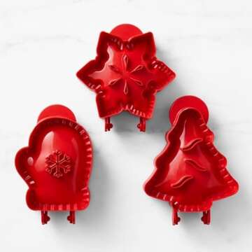 Jxueych Mini Pie Maker for Christmas Party Baking Supplies, Snowflake, Mitt and Christmas Tree Shape...