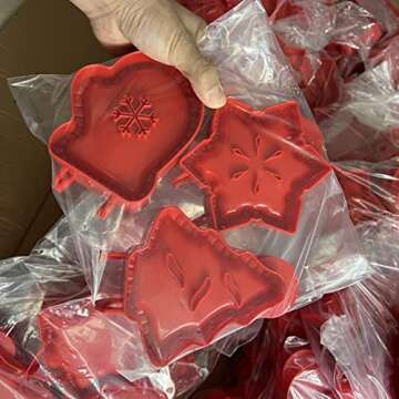 Jxueych Mini Pie Maker for Christmas Party Baking Supplies, Snowflake, Mitt and Christmas Tree Shapes 3-Piece, Dough Presser Pocket Pie Mold Set, Hand Pie Molds