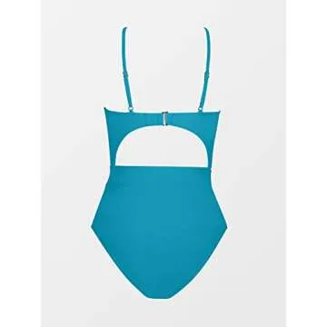 CUPSHE Women One Piece Swimsuit Adjustable Straps Teal
